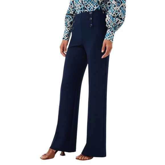 Trina Turk Saltie Sailor-Style Flare Pants 2 - Picture 2 of 14